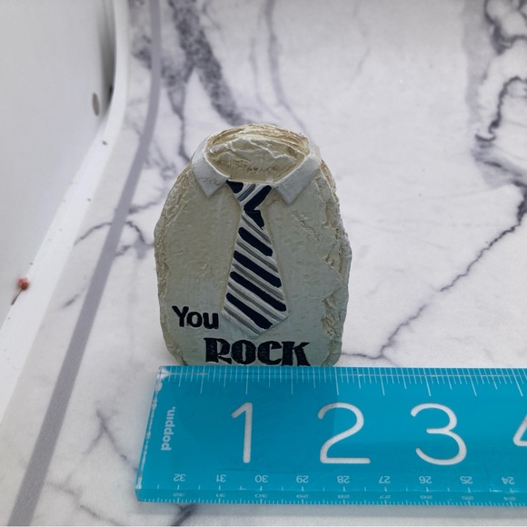Ganz Father’s Day “You Rock” Resin Faux Rock Black White Tie New Gift Present - Picture 5 of 5